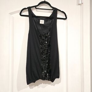 J.CREW Black Sequin Embellished Sleeveless Silk Tank Top Women’s Size M Regular